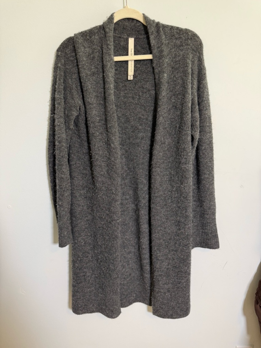 Aritzia Babaton Alpaca‎ Wool Blend Long Cardigan Gray Open Front Cozy Minimalist
